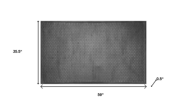 HomeRoots 36" Oversized Black Rubber Outdoor Door Mat - Durable, Slip-Resistant, All-Weather Entrance Solution 573981