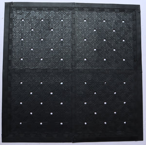 Homeroots Set Of Four Square Interlocking Black Rubber Indoor Outdoor Mats   573984