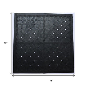 HomeRoots Set of Four Interlocking Black Rubber Mats - Durable, Waterproof, Slip-Resistant for Indoor & Outdoor Use 573984