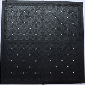 Homeroots Set Of Four Square Interlocking Black Rubber Indoor Outdoor Mats   573984