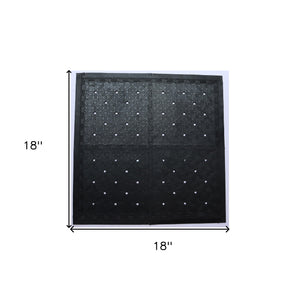 Homeroots Set Of Four Square Interlocking Black Rubber Indoor Outdoor Mats   573984