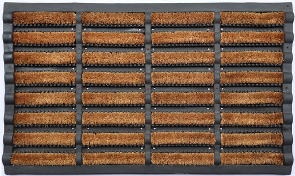 Homeroots 18" X 30" Black Rubber Outdoor Door Mat   573985