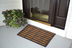 Homeroots 18" X 30" Black Rubber Outdoor Door Mat   573985