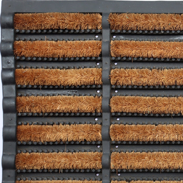 Homeroots 18" X 30" Black Rubber Outdoor Door Mat   573985