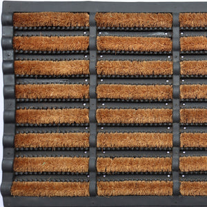 Homeroots 18" X 30" Black Rubber Outdoor Door Mat   573985