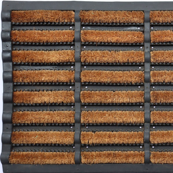 Homeroots 18" X 30" Black Rubber Outdoor Door Mat   573985