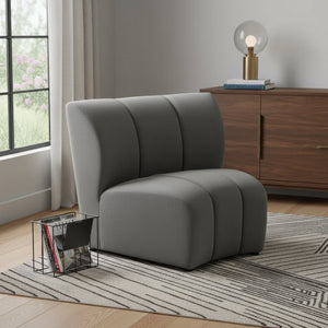 HomeRoots 42" Black Modular Sofa - Sleek, Contemporary Design with Durable Upholstery for Modern Living Spaces 573987