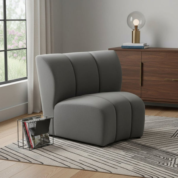 HomeRoots 42" Black Modular Sofa - Sleek, Contemporary Design with Durable Upholstery for Modern Living Spaces 573987