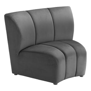 HomeRoots 42" Black Modular Sofa - Sleek, Contemporary Design with Durable Upholstery for Modern Living Spaces 573987
