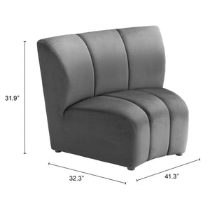HomeRoots 42" Black Modular Sofa - Sleek, Contemporary Design with Durable Upholstery for Modern Living Spaces 573987