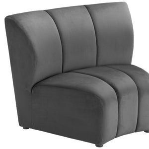 HomeRoots 42" Black Modular Sofa - Sleek, Contemporary Design with Durable Upholstery for Modern Living Spaces 573987