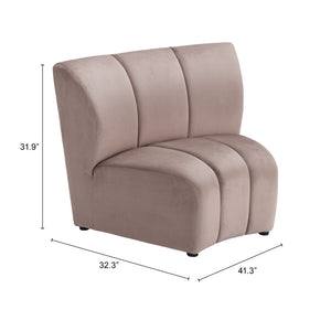 HomeRoots 42" Beige Modular Sofa - Chic Armless Design for Modern Living, Flexible Comfort & Durable Style 573988