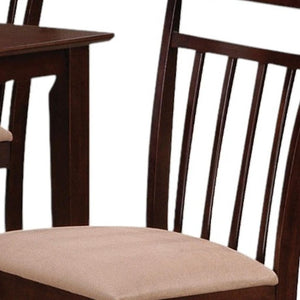 HomeRoots Five-Piece Espresso Wood Dining Set with Stylish Slat-Back Chairs for Timeless Elegance & Comfort 573992