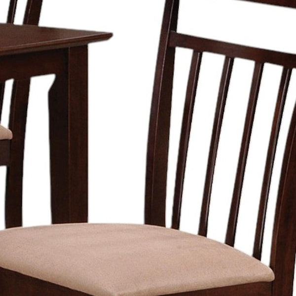 HomeRoots Five-Piece Espresso Wood Dining Set with Stylish Slat-Back Chairs for Timeless Elegance & Comfort 573992