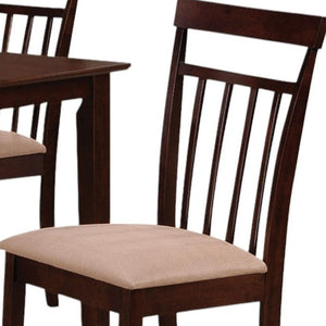 HomeRoots Five-Piece Espresso Wood Dining Set with Stylish Slat-Back Chairs for Timeless Elegance & Comfort 573992