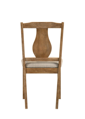 HomeRoots Five Piece Solid Oak Dining Set with Queen-Anne Chairs - Stylish, Compact & Easy to Maintain 573993