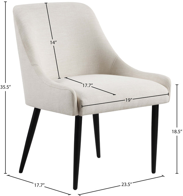 Camden Beige Linen Textured Fabric Dining Chair 573Beige-C Meridian Furniture