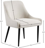 Camden Beige Linen Textured Fabric Dining Chair 573Beige-C Meridian Furniture