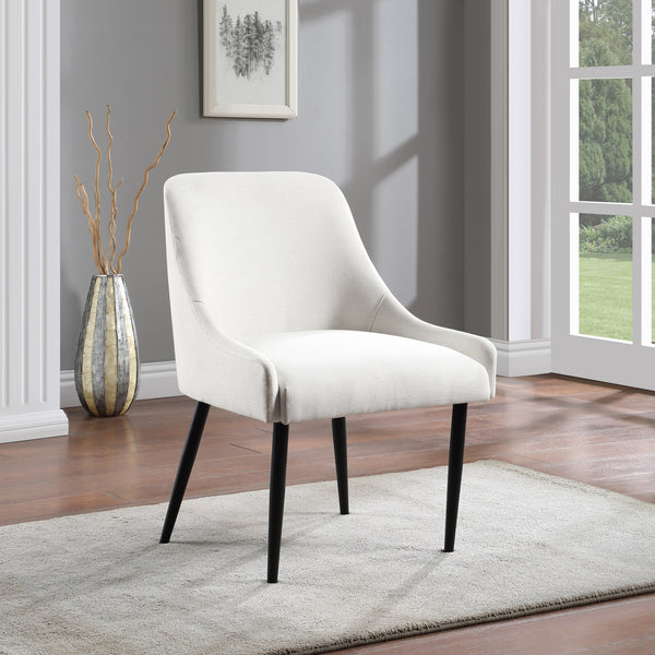 Camden Cream Linen Textured Fabric Dining Chair 573Cream-C Meridian Furniture