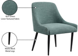 Camden Green Linen Textured Fabric Dining Chair 573Green-C Meridian Furniture