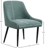 Camden Green Linen Textured Fabric Dining Chair 573Green-C Meridian Furniture