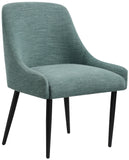 Camden Green Linen Textured Fabric Dining Chair 573Green-C Meridian Furniture