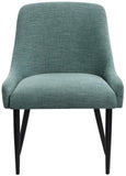 Camden Green Linen Textured Fabric Dining Chair 573Green-C Meridian Furniture