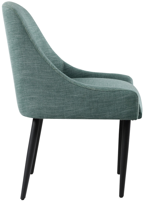 Camden Green Linen Textured Fabric Dining Chair 573Green-C Meridian Furniture