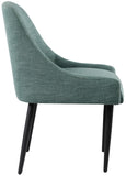 Camden Green Linen Textured Fabric Dining Chair 573Green-C Meridian Furniture