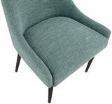 Camden Green Linen Textured Fabric Dining Chair 573Green-C Meridian Furniture