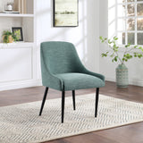 Camden Green Linen Textured Fabric Dining Chair 573Green-C Meridian Furniture