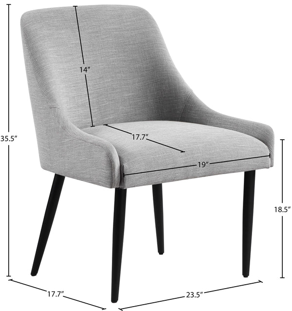 Camden Grey Linen Textured Fabric Dining Chair 573Grey-C Meridian Furniture