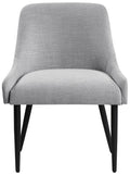 Camden Grey Linen Textured Fabric Dining Chair 573Grey-C Meridian Furniture