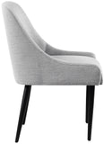 Camden Grey Linen Textured Fabric Dining Chair 573Grey-C Meridian Furniture