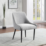 Camden Grey Linen Textured Fabric Dining Chair 573Grey-C Meridian Furniture