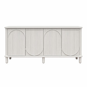 English Elm Selena Whitewashed Wood Credenza with Four Doors and Adjustable Storage Shelves B2733S00012