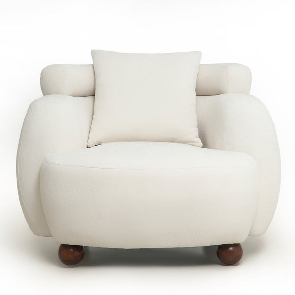 English Elm Nordic Chenille Bucket Chair Deep Cushioned Seat for Living Room Reading Lounge Ameican White Oak W2901P489485