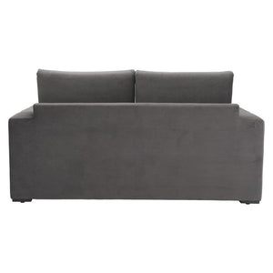 HomeRoots 63" Gray Upholstered Wood Sofa - Modern Comfort, Compact Design, Easy-Care Fabric, No Assembly Needed! 574001