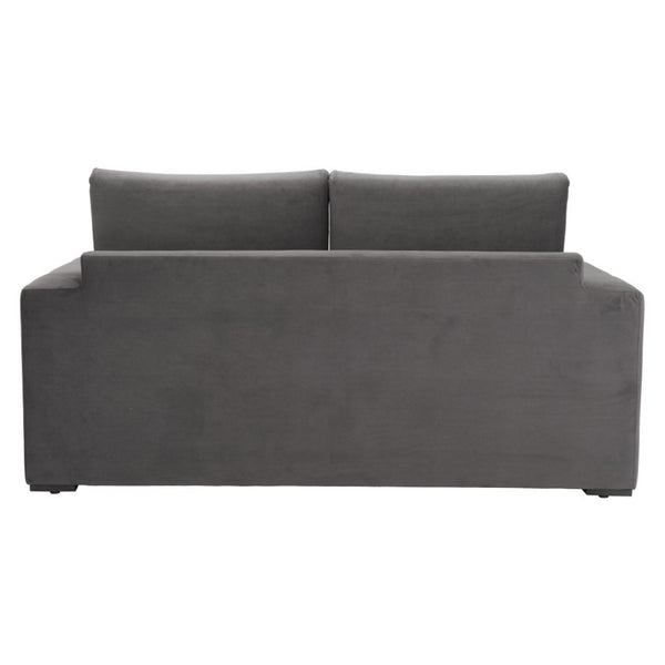 HomeRoots 63" Gray Upholstered Wood Sofa - Modern Comfort, Compact Design, Easy-Care Fabric, No Assembly Needed! 574001