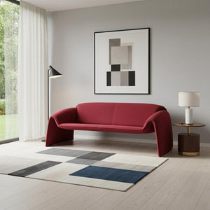 HomeRoots 70" Red Upholstered Wood Sofa - Contemporary Design, Comfortable Seating for Two, Perfect for Modern Spaces 574002