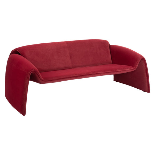 HomeRoots 70" Red Upholstered Wood Sofa - Contemporary Design, Comfortable Seating for Two, Perfect for Modern Spaces 574002