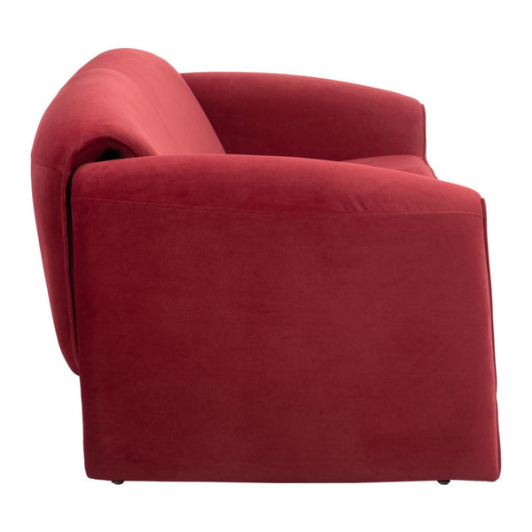 HomeRoots 70" Red Upholstered Wood Sofa - Contemporary Design, Comfortable Seating for Two, Perfect for Modern Spaces 574002