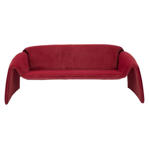 HomeRoots 70" Red Upholstered Wood Sofa - Contemporary Design, Comfortable Seating for Two, Perfect for Modern Spaces 574002