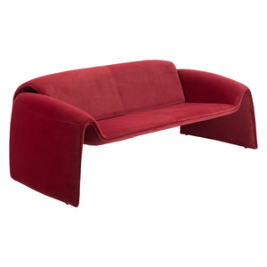 HomeRoots 70" Red Upholstered Wood Sofa - Contemporary Design, Comfortable Seating for Two, Perfect for Modern Spaces 574002