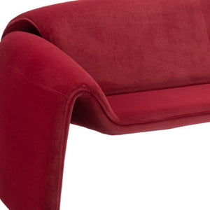 HomeRoots 70" Red Upholstered Wood Sofa - Contemporary Design, Comfortable Seating for Two, Perfect for Modern Spaces 574002