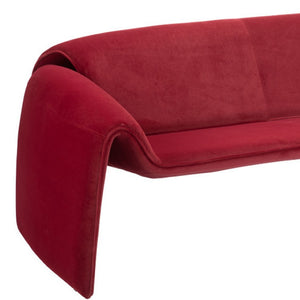 HomeRoots 70" Red Upholstered Wood Sofa - Contemporary Design, Comfortable Seating for Two, Perfect for Modern Spaces 574002