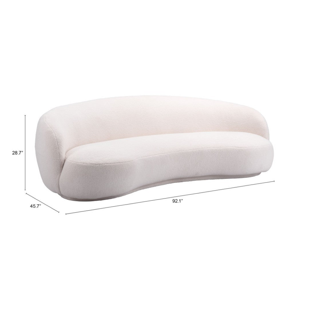 HomeRoots 93" Cream Upholstered Wood Sofa – Elegant, Comfortable, and Durable for Modern Living Rooms & Spaces 574004