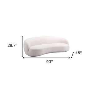 HomeRoots 93" Cream Upholstered Wood Sofa – Elegant, Comfortable, and Durable for Modern Living Rooms & Spaces 574004