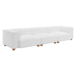 HomeRoots 150" Elegant White Upholstered Sofa – Modern Comfort for Family Rooms, Durable Design & Easy Care 574005