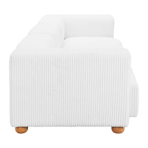 HomeRoots 150" Elegant White Upholstered Sofa – Modern Comfort for Family Rooms, Durable Design & Easy Care 574005